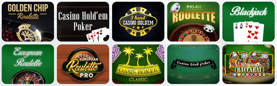 Juegos de mesa en F1 CASINO
