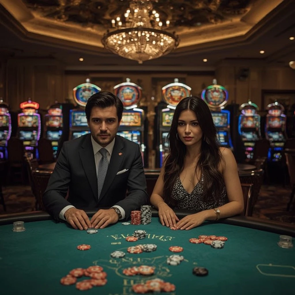 Dos jugadores de póker en F1 Casino en Chile